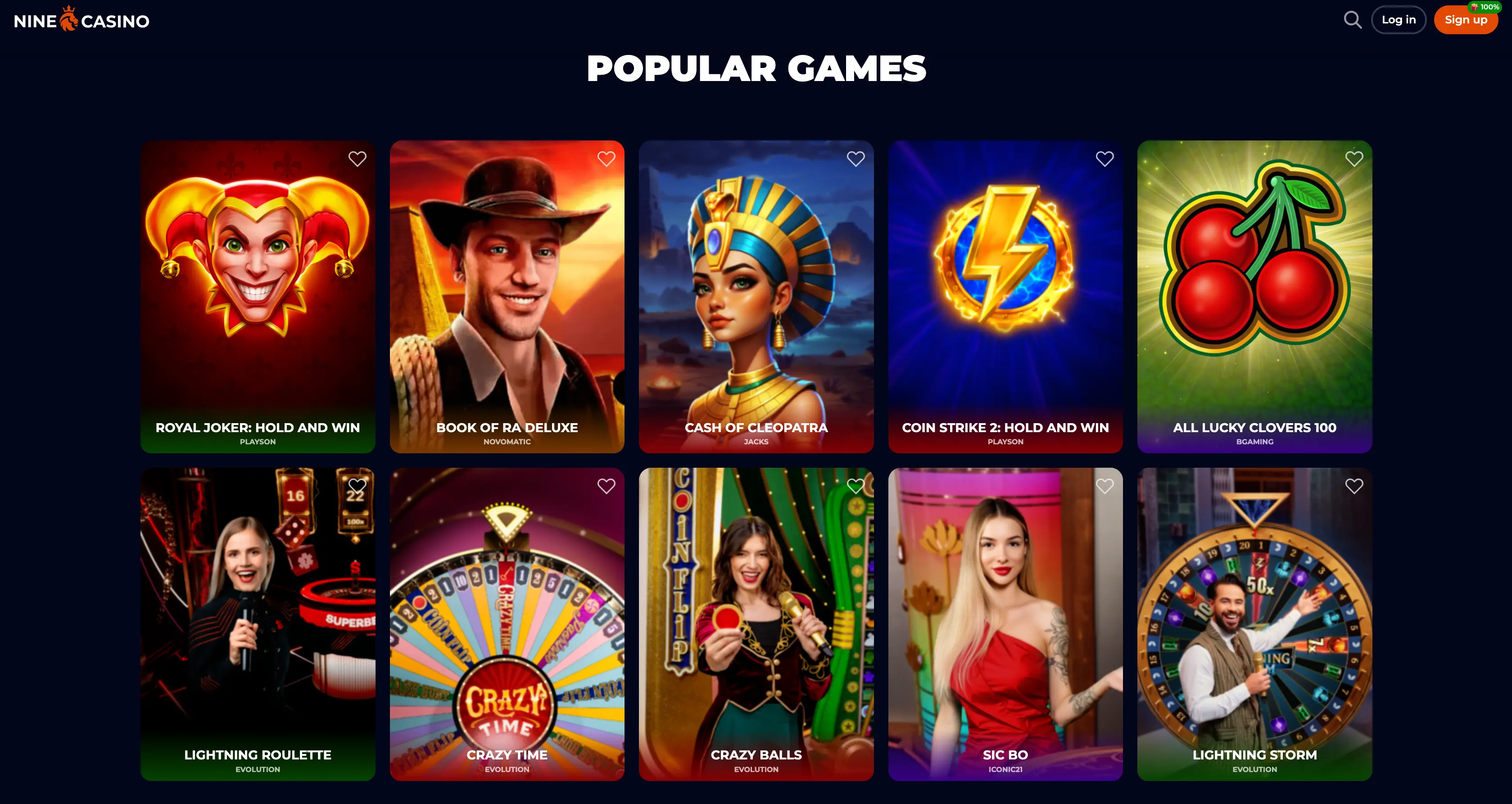 Giochi, bonus e vantaggi di Nine Casino